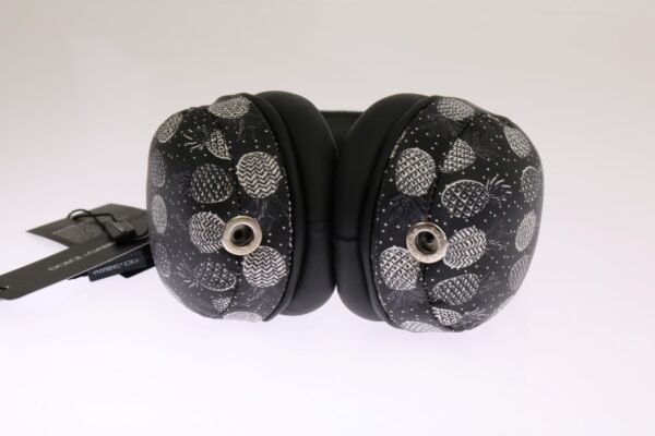 Black Pineapple Print Leather Headphones Alte
