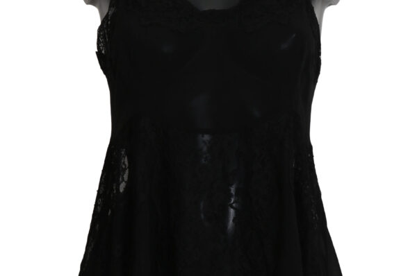 Black Silk Lace Dress Lingerie Chemisole Pijamale