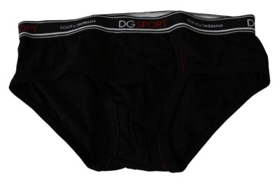 Black Cotton Stretch DG Sport Brief Underwear Lenjerie intimă