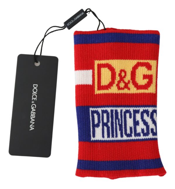 Multicolor Wool D&G Princess Wristband Wrap Mănuși