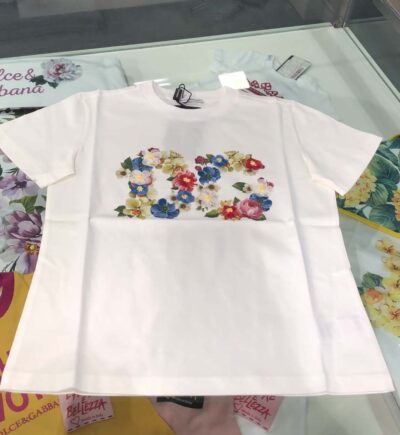 Tricou flori alb Dolce & Gabbana Femei