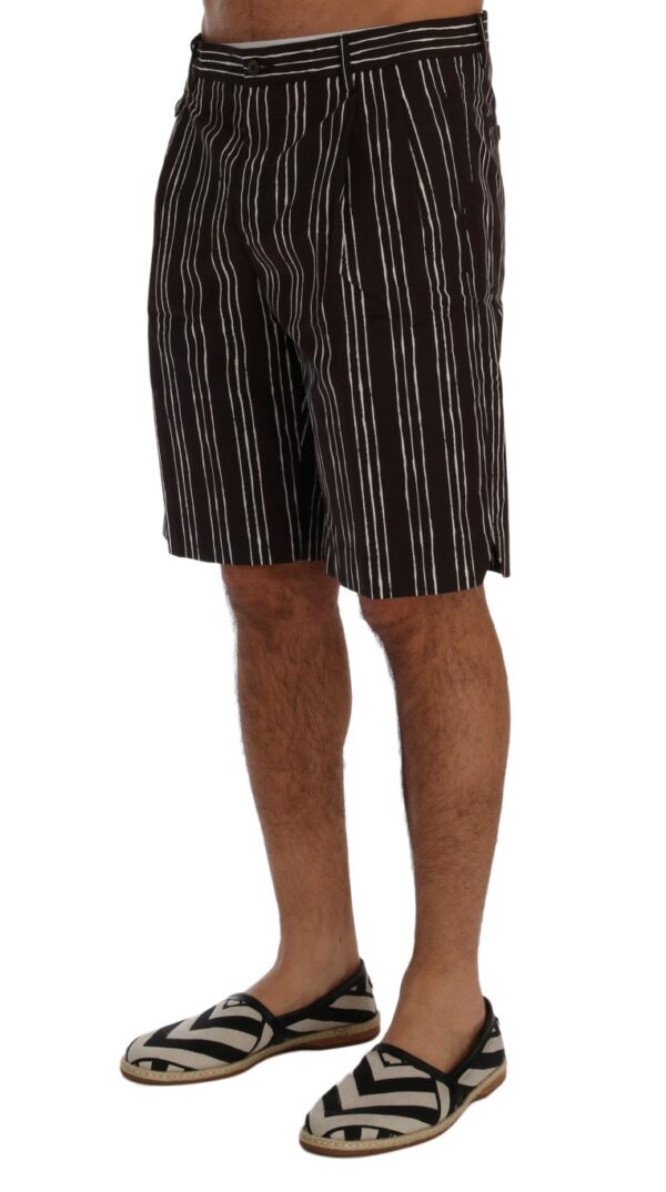 Bordeaux White Striped Hemp Casual Shorts Pantaloni scurți