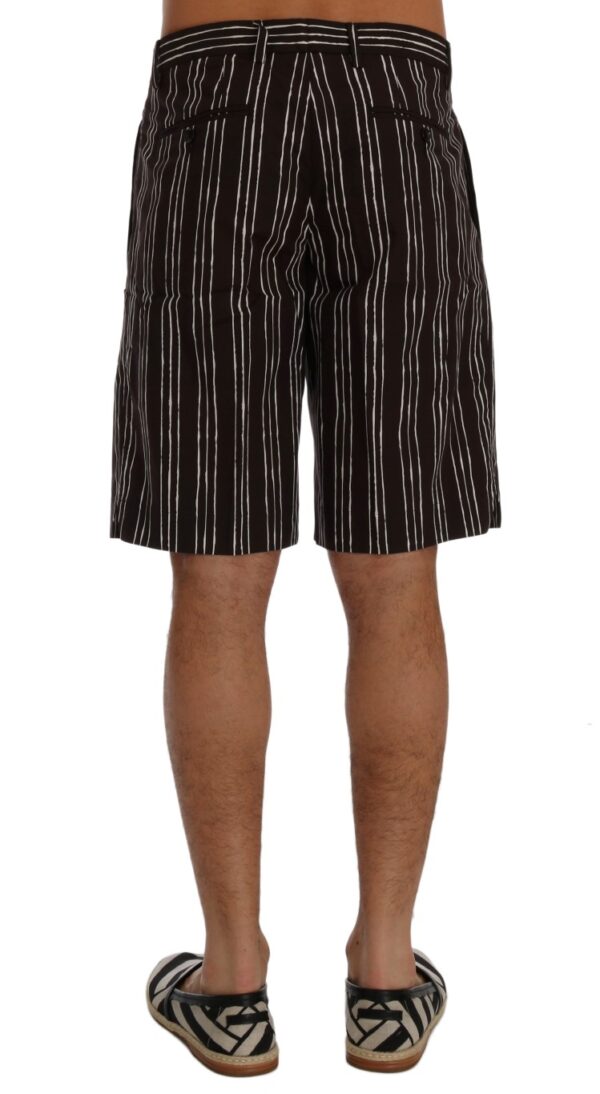 Bordeaux White Striped Hemp Casual Shorts Pantaloni scurți