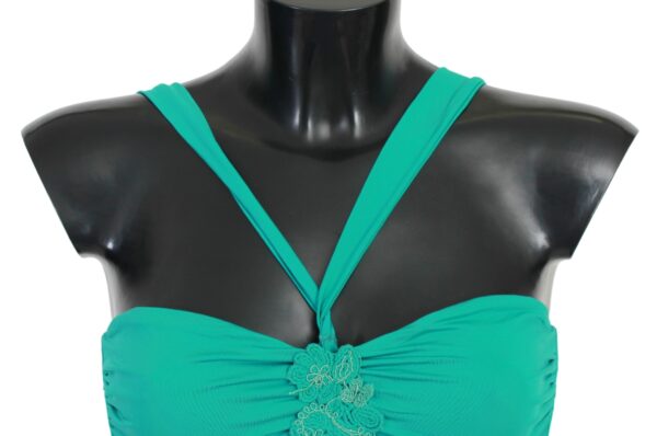 Blue Green Nylon Bikini Tops Swimsuit Beachwear Costume de baie