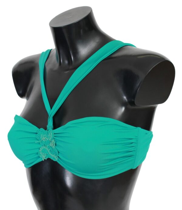 Blue Green Nylon Bikini Tops Swimsuit Beachwear Costume de baie