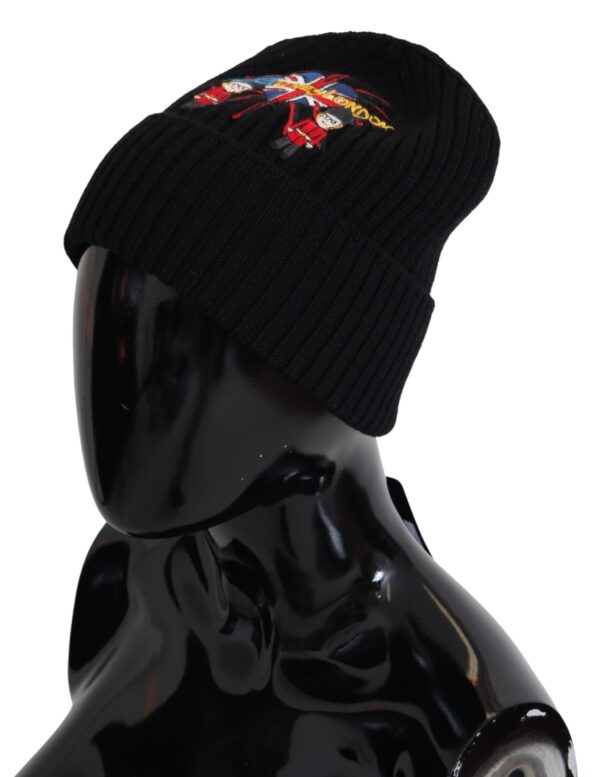 Black #DGLovesLondon Beanie 100% Wool Cap Pălării și șepci