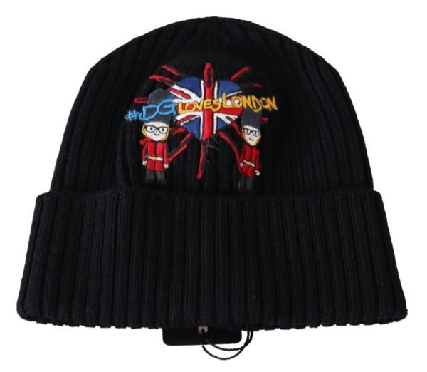 Black #DGLovesLondon Beanie 100% Wool Cap Pălării și șepci