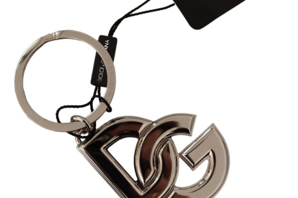 Silver Tone Brass Metal DG Logo Ring Keychain Brelocuri