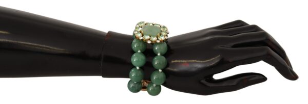 Green Gem Crystals Gold Brass Armband SFERE Bracelet Brățări