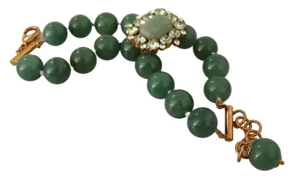 Green Gem Crystals Gold Brass Armband SFERE Bracelet Brățări