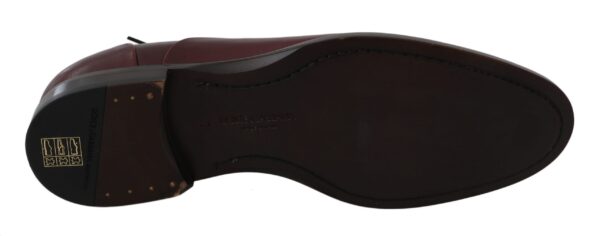 Red Bordeaux Leather Derby Formal Shoes Formal