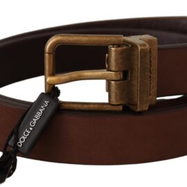 Brown Leather Rustic Buckle Cintura Belt Curele