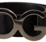 Black Leather DG Logo Buckle Cintura Belt Curele