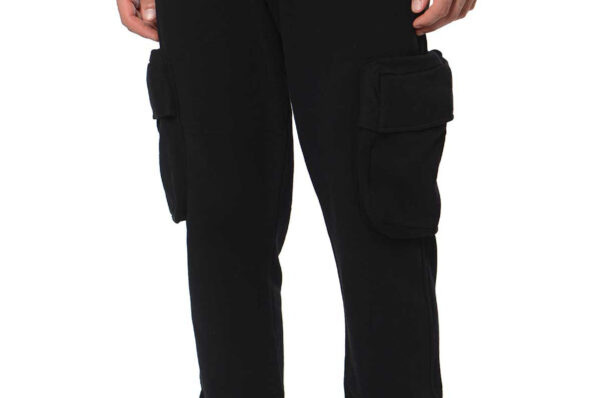 Black Cotton Side Pockets Pants Blugi și pantaloni