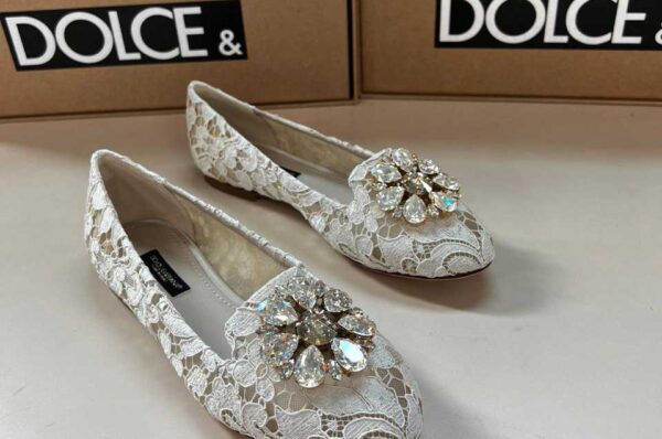 Pantofi din cusături albe Dolce&Gabbana Femei