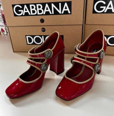 Pantofi roșii cu toc 10 cm Dolce&Gabbana Femei