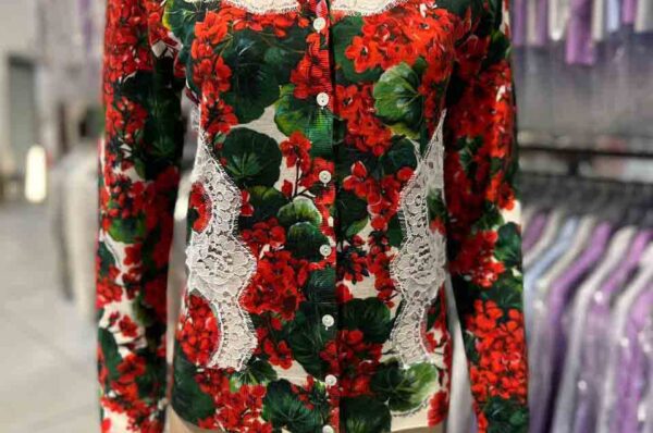 Cardigan roșu/alb Dolce&Gabbana Cardigane