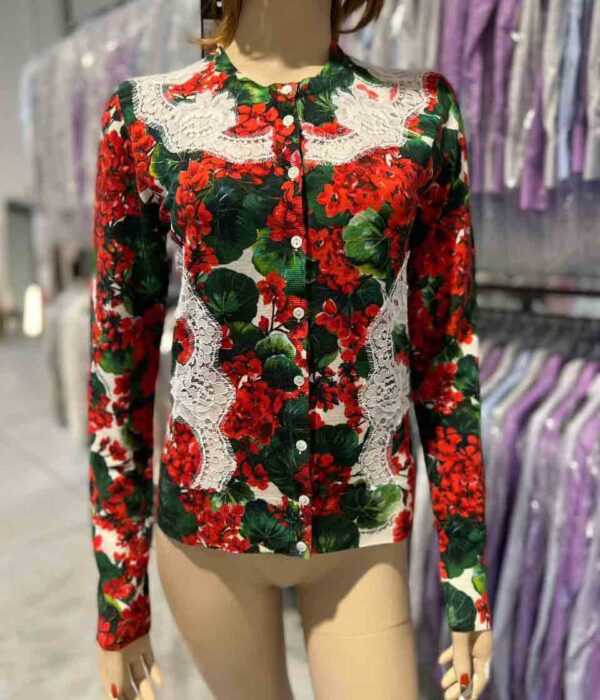 Cardigan roșu/alb Dolce&Gabbana Femei