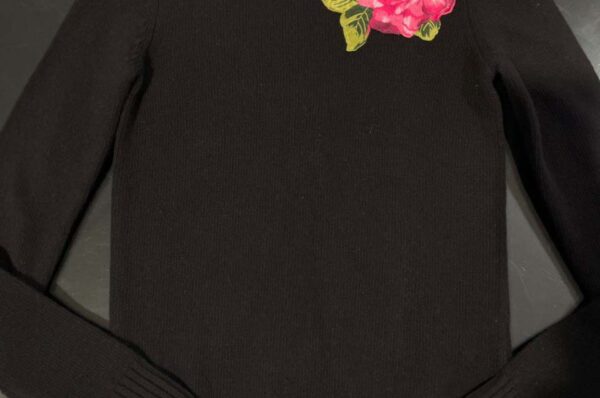 Pulover negru din lână naturală Dolce&Gabbana Femei