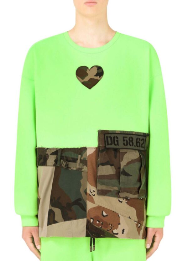 Green Sweatshirt D&G Bărbați
