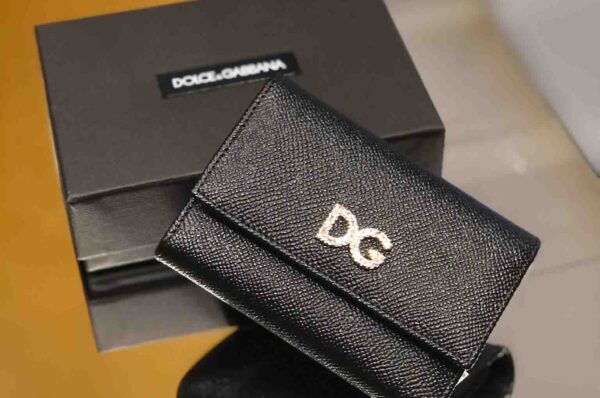 Black French Flap Wallet Accesorii