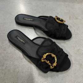 Sandale negre cu plasa D&G Femei