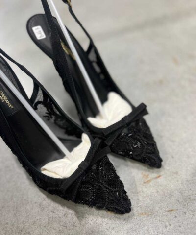Pantofi negri cu dantela D&G Femei